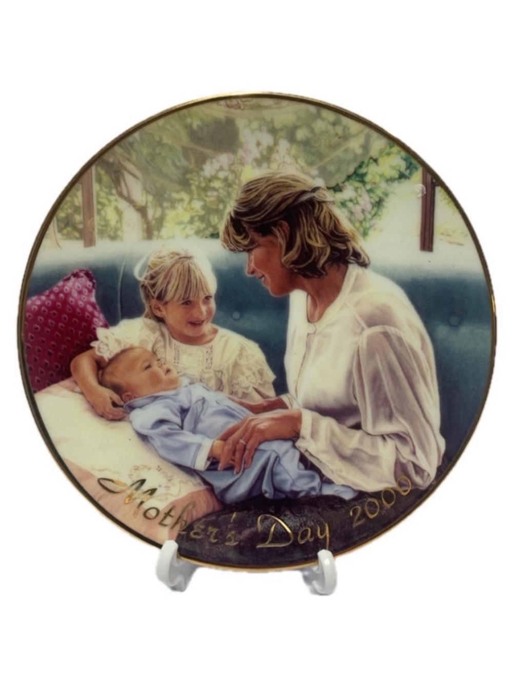 Avon Mother’s Day 2000 A Mother’s Love Plate Missy Jenkins 22K Gold NIB